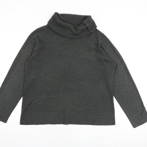 BHS Womens Grey Roll Neck Acrylic Pullover Jumper Size 22