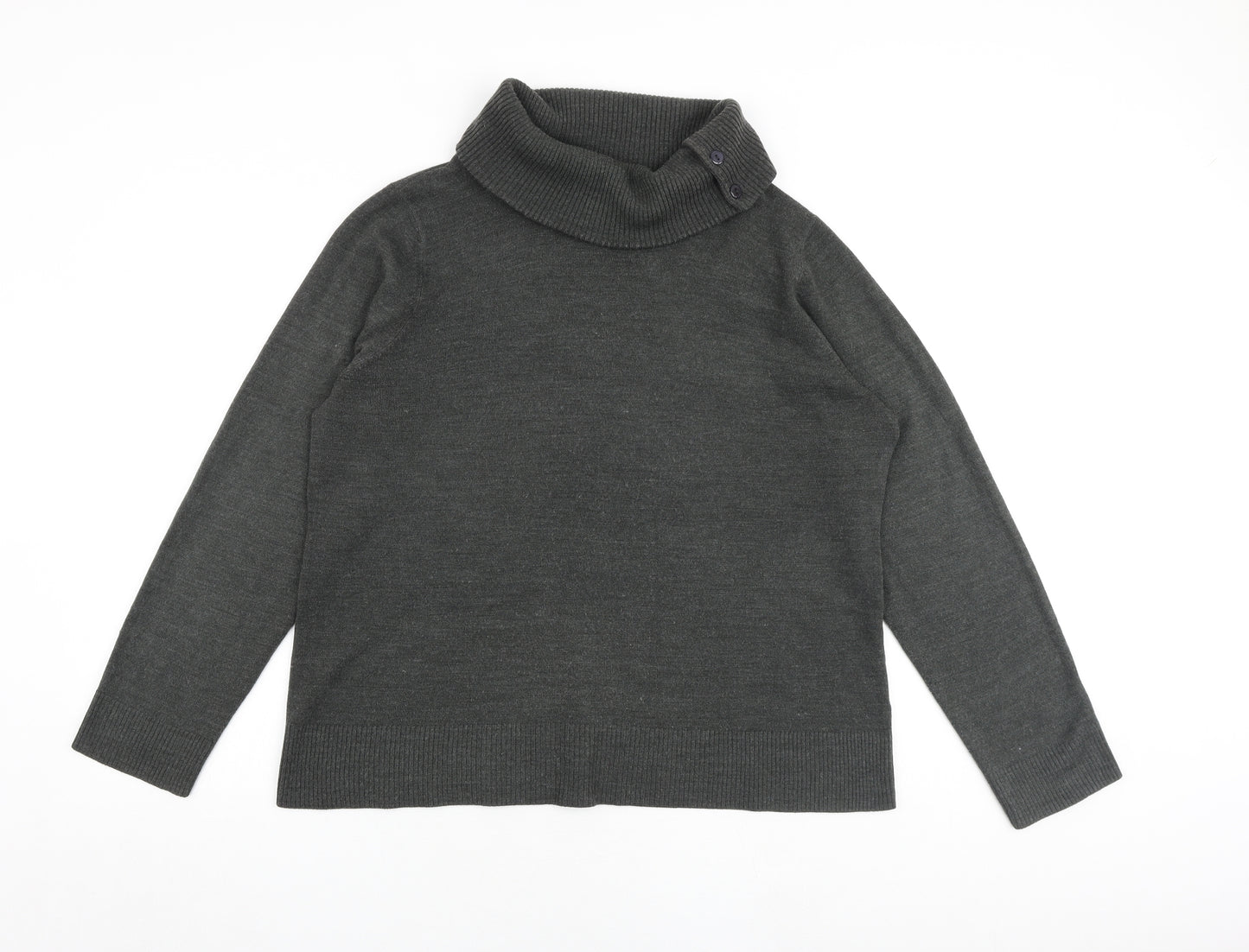 BHS Womens Grey Roll Neck Acrylic Pullover Jumper Size 22