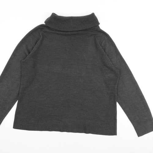 BHS Womens Grey Roll Neck Acrylic Pullover Jumper Size 22