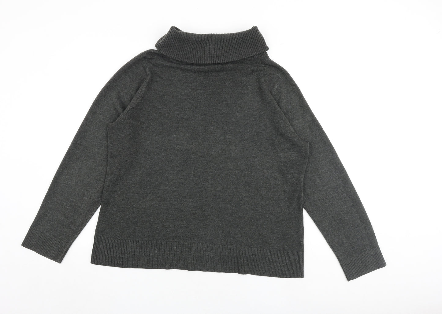 BHS Womens Grey Roll Neck Acrylic Pullover Jumper Size 22