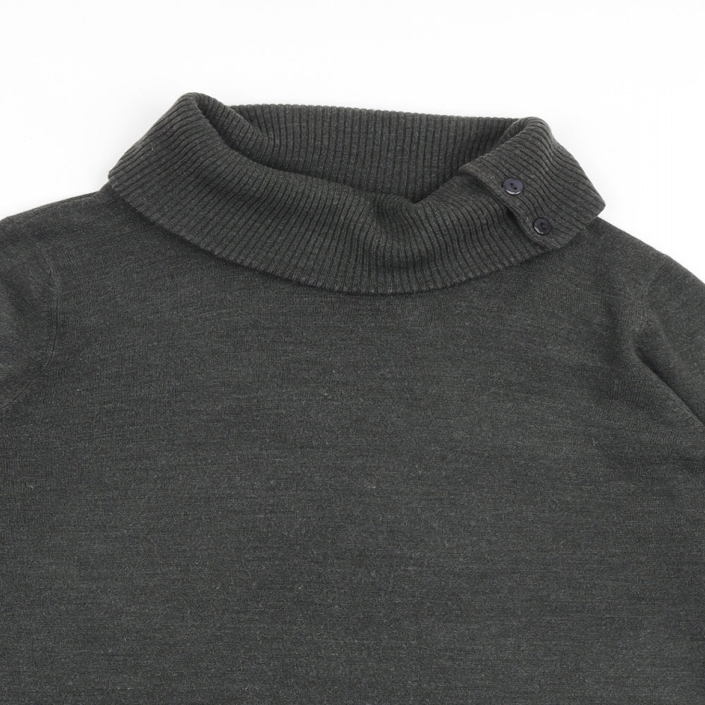 BHS Womens Grey Roll Neck Acrylic Pullover Jumper Size 22