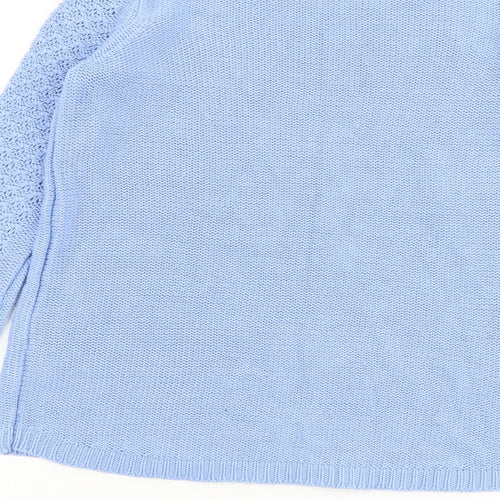 Oasis Womens Blue Boat Neck Acrylic Pullover Jumper Size S