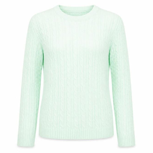 Pure & Natural Womens Green Round Neck Acrylic Pullover Jumper Size M - Size M-L