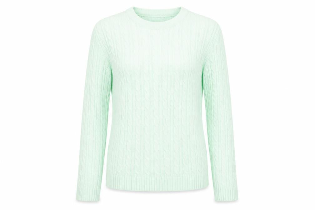 Pure & Natural Womens Green Round Neck Acrylic Pullover Jumper Size M - Size M-L