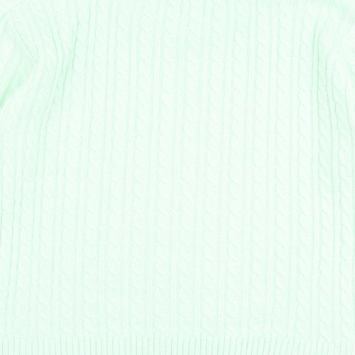 Pure & Natural Womens Green Round Neck Acrylic Pullover Jumper Size M - Size M-L
