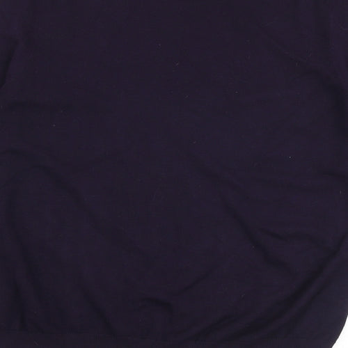Wallis Womens Purple Boat Neck Viscose Pullover Jumper Size 12 - Floral Detail