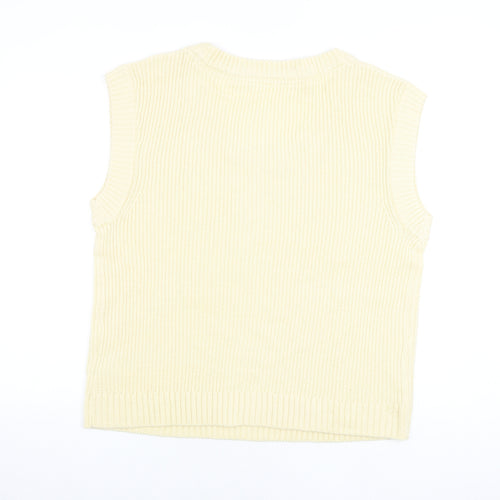 BPC Womens Ivory Round Neck Acrylic Vest Jumper Size L