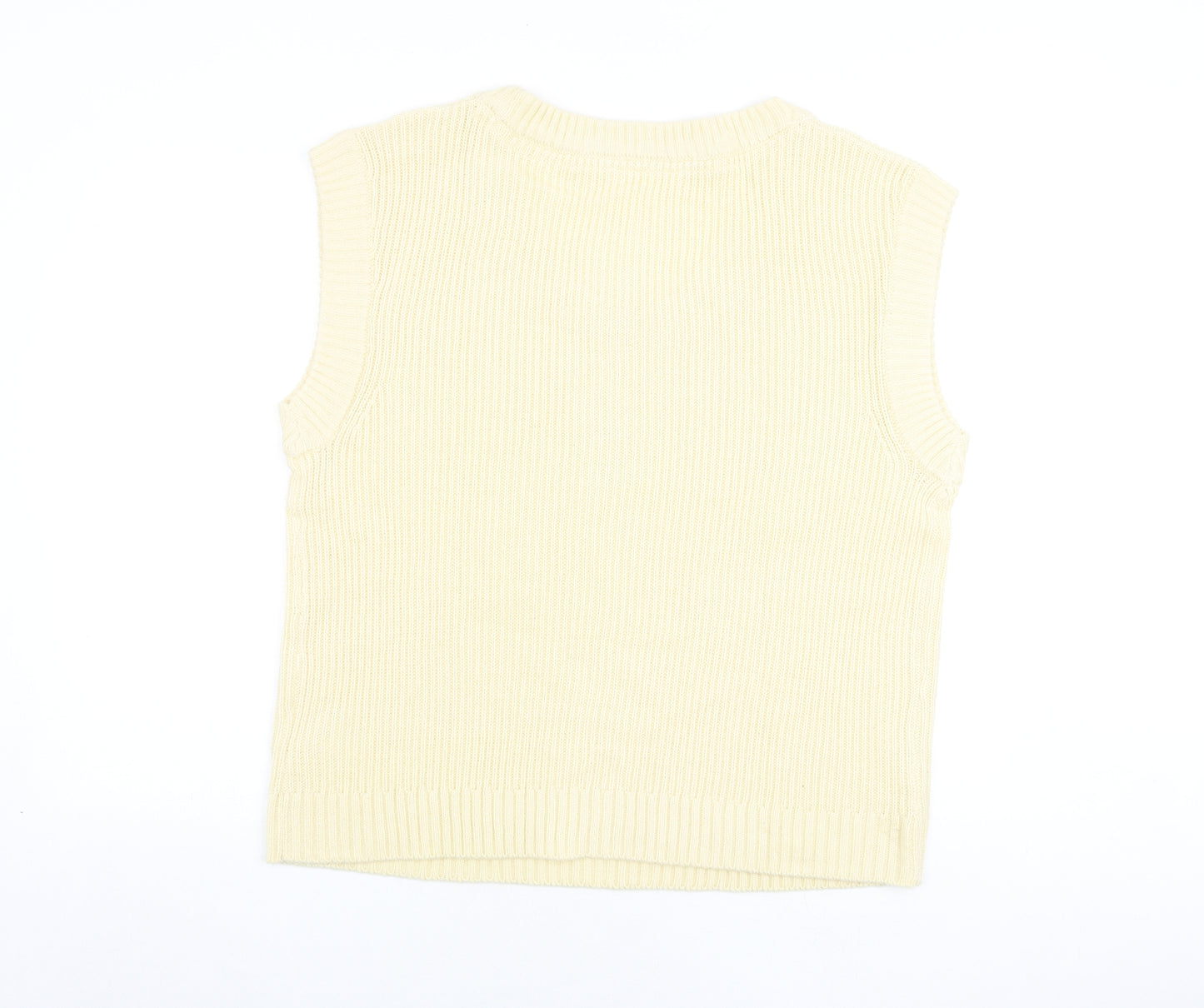 BPC Womens Ivory Round Neck Acrylic Vest Jumper Size L