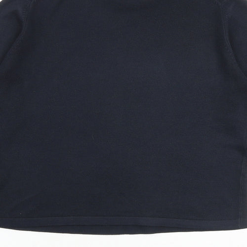 Marks and Spencer Womens Blue Mock Neck Acrylic Pullover Jumper Size 14