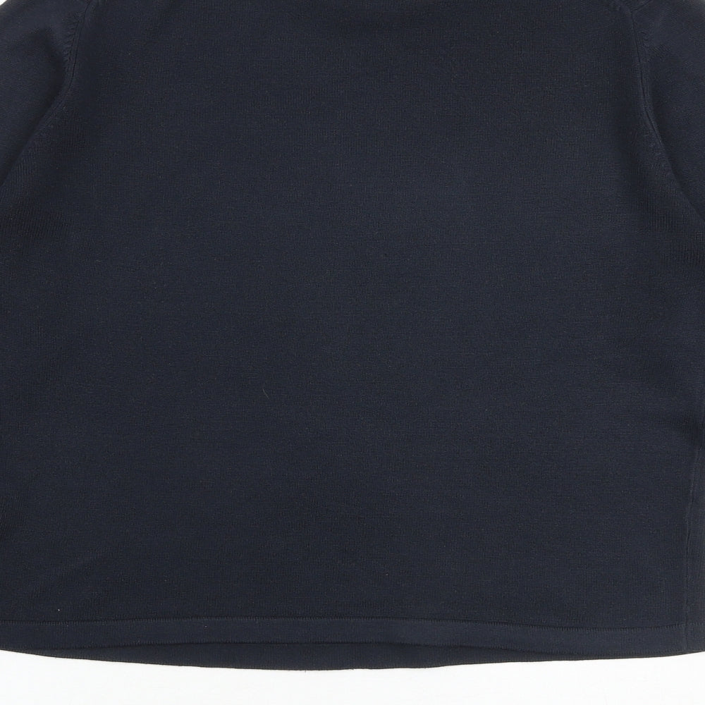Marks and Spencer Womens Blue Mock Neck Acrylic Pullover Jumper Size 14