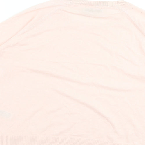 Per Una Womens Pink Round Neck 100% Cotton Pullover Jumper Size 14