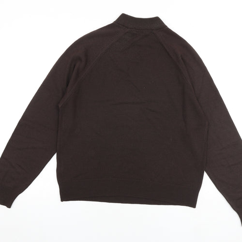 Berkertex Womens Brown Mock Neck Acrylic Pullover Jumper Size 14