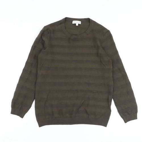 Warehouse Womens Green Crew Neck Viscose Pullover Jumper Size 10 - Textured