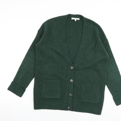 NEXT Womens Green V-Neck Acrylic Cardigan Jumper Size M