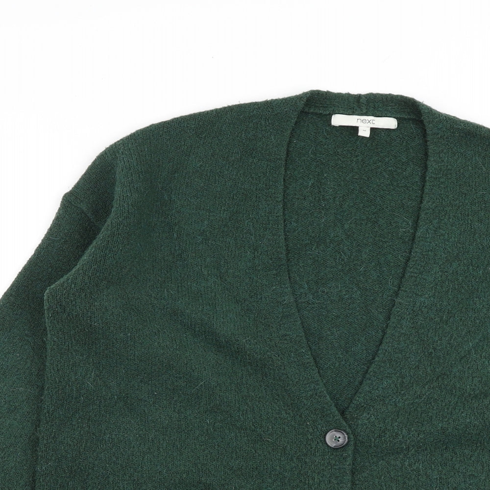 NEXT Womens Green V-Neck Acrylic Cardigan Jumper Size M