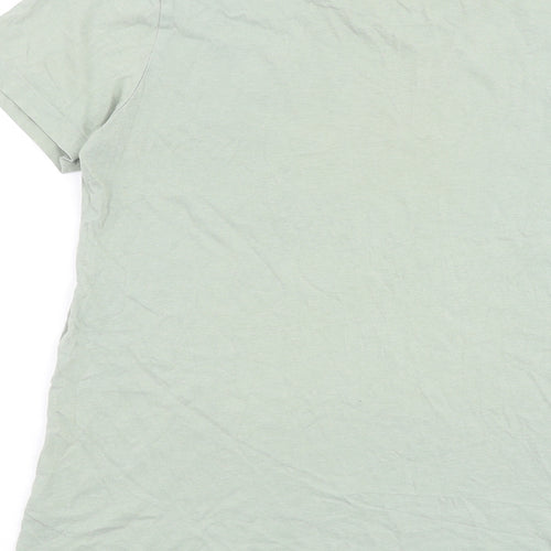 Roots Womens Green 100% Cotton Basic T-Shirt Size XS Crew Neck - Pocket Detail