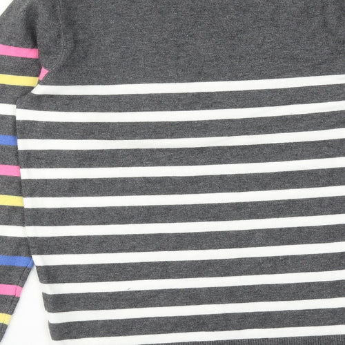 M&Co Womens Multicoloured Round Neck Striped Viscose Pullover Jumper Size 10