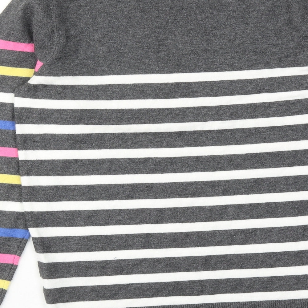 M&Co Womens Multicoloured Round Neck Striped Viscose Pullover Jumper Size 10