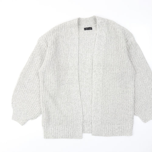 New Look Womens Grey V-Neck Acrylic Cardigan Jumper Size M