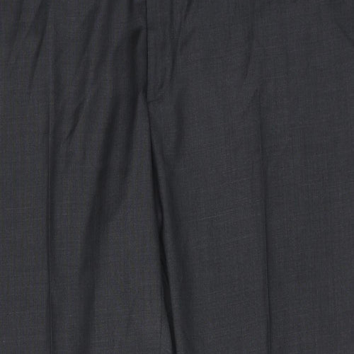 Baruti Mens Grey Wool Dress Pants Trousers Size 52 in Regular Zip