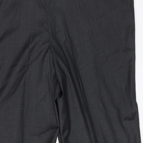 Baruti Mens Grey Wool Dress Pants Trousers Size 52 in Regular Zip