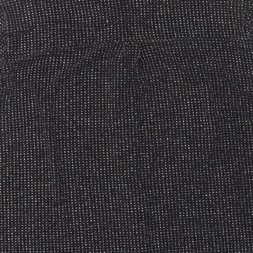 Roman Womens Black Geometric Polyamide Basic Button-Up Size 16 Collared