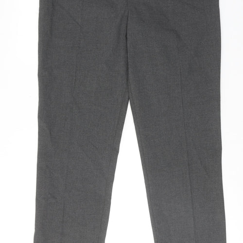 Marks and Spencer Mens Grey Polyester Dress Pants Trousers Size 36 in L30 in Regular Hook & Eye