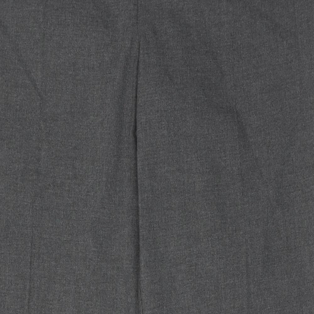 Marks and Spencer Mens Grey Polyester Dress Pants Trousers Size 36 in L30 in Regular Hook & Eye