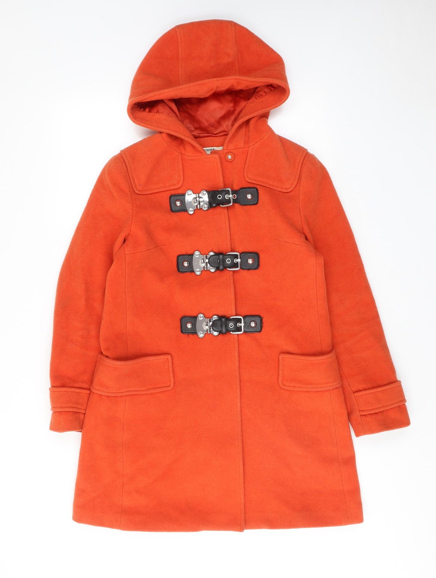 Jesire Womens Orange Overcoat Coat Size 8 Buckle - Duffle Coat