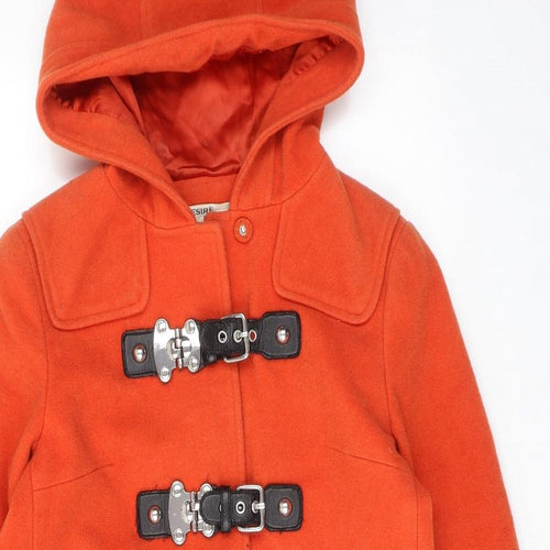 Jesire Womens Orange Overcoat Coat Size 8 Buckle - Duffle Coat