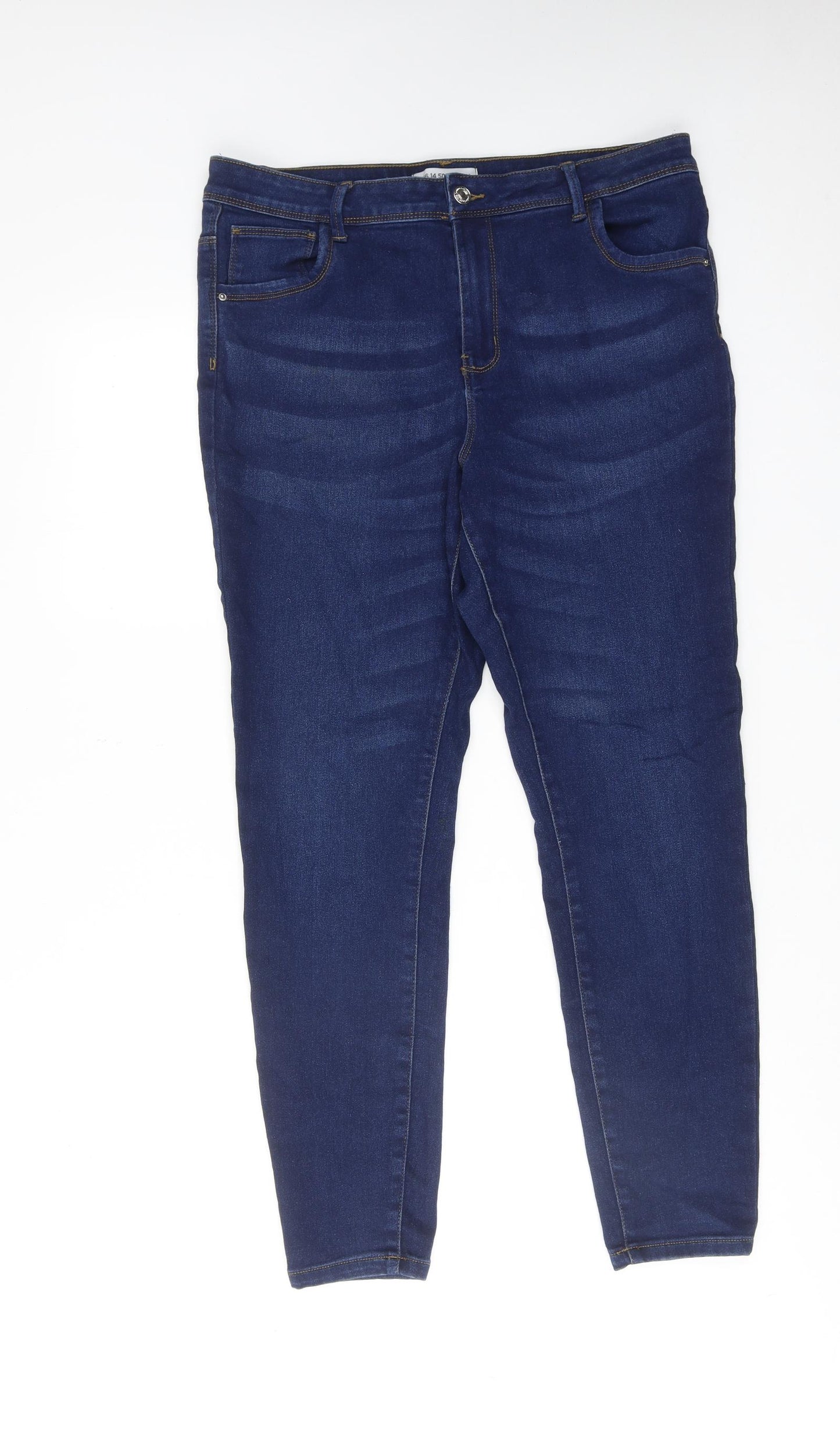 Denim & Co. Womens Blue Cotton Skinny Jeans Size 18 Regular Zip