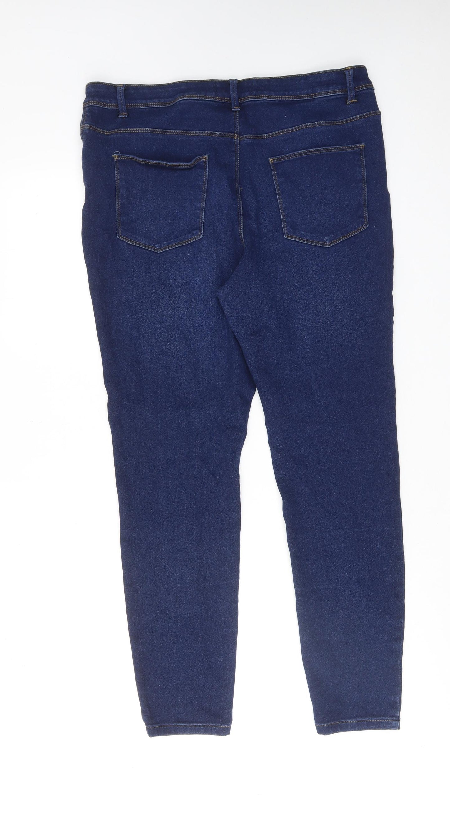 Denim & Co. Womens Blue Cotton Skinny Jeans Size 18 Regular Zip