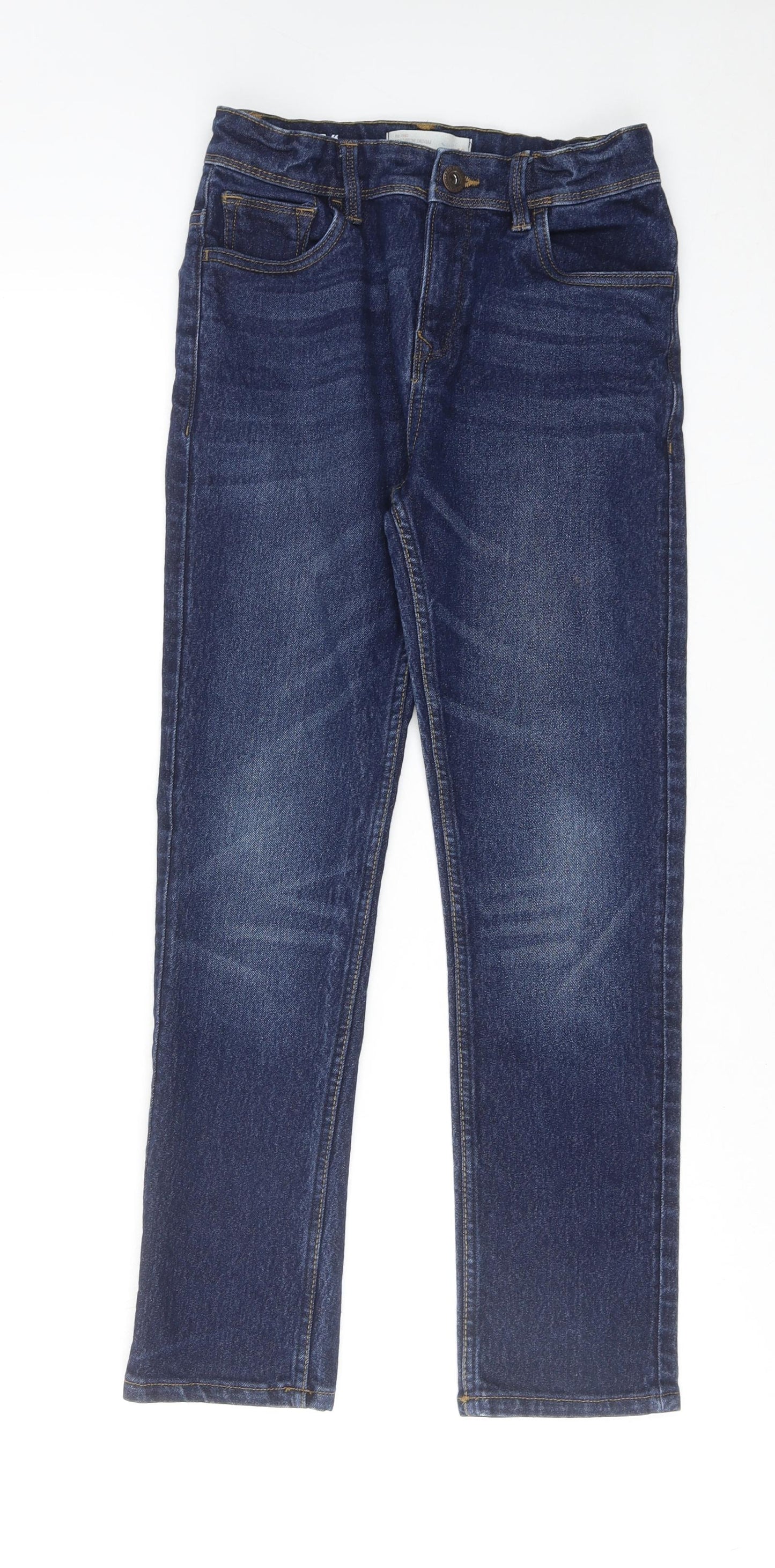 Matalan Boys Blue Cotton Skinny Jeans Size 10 Years Slim Zip