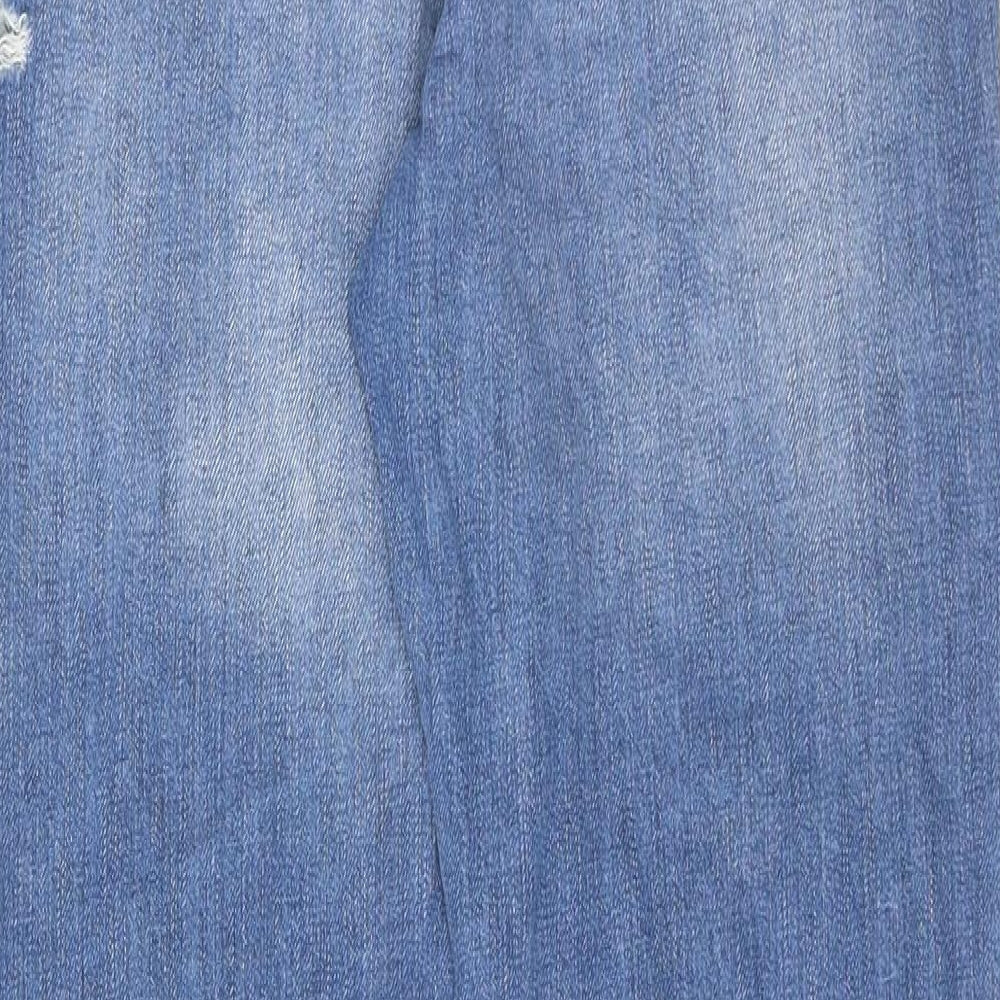 River Island Womens Blue Cotton Tapered Jeans Size 8 Regular Zip