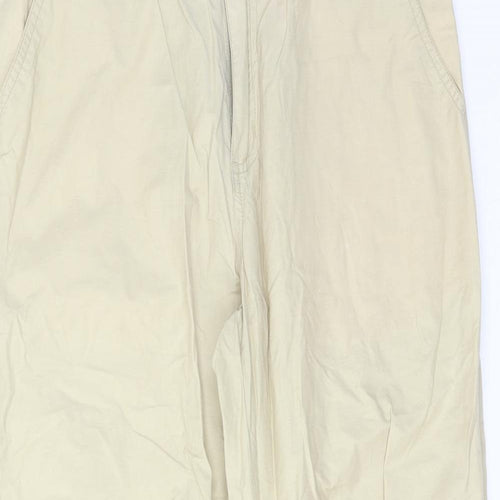 Marwin Womens Beige Cotton Trousers Size S Regular Zip - Drawstring Hem