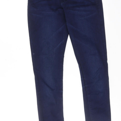 Mini Mignon Womens Blue Cotton Skinny Jeans Size 14 Regular Zip
