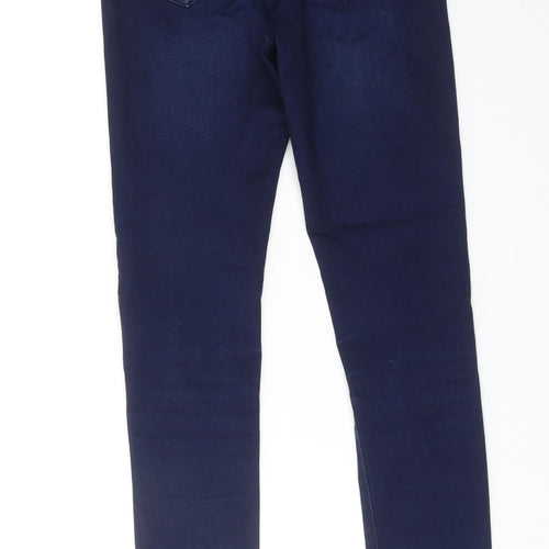 Mini Mignon Womens Blue Cotton Skinny Jeans Size 14 Regular Zip