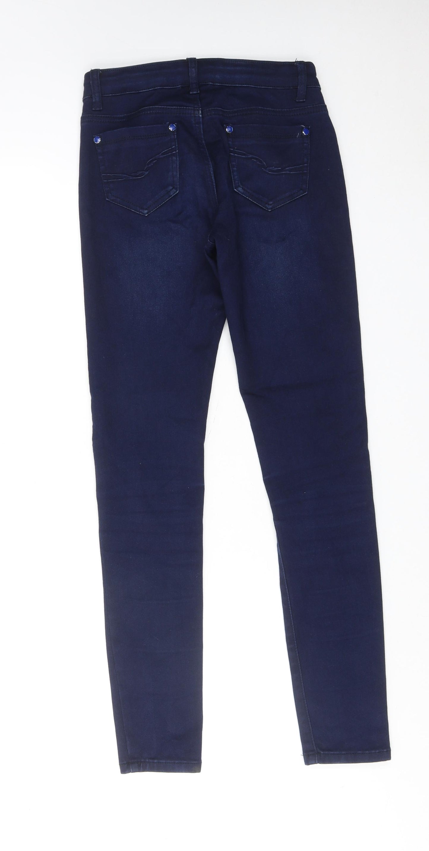 Mini Mignon Womens Blue Cotton Skinny Jeans Size 14 Regular Zip