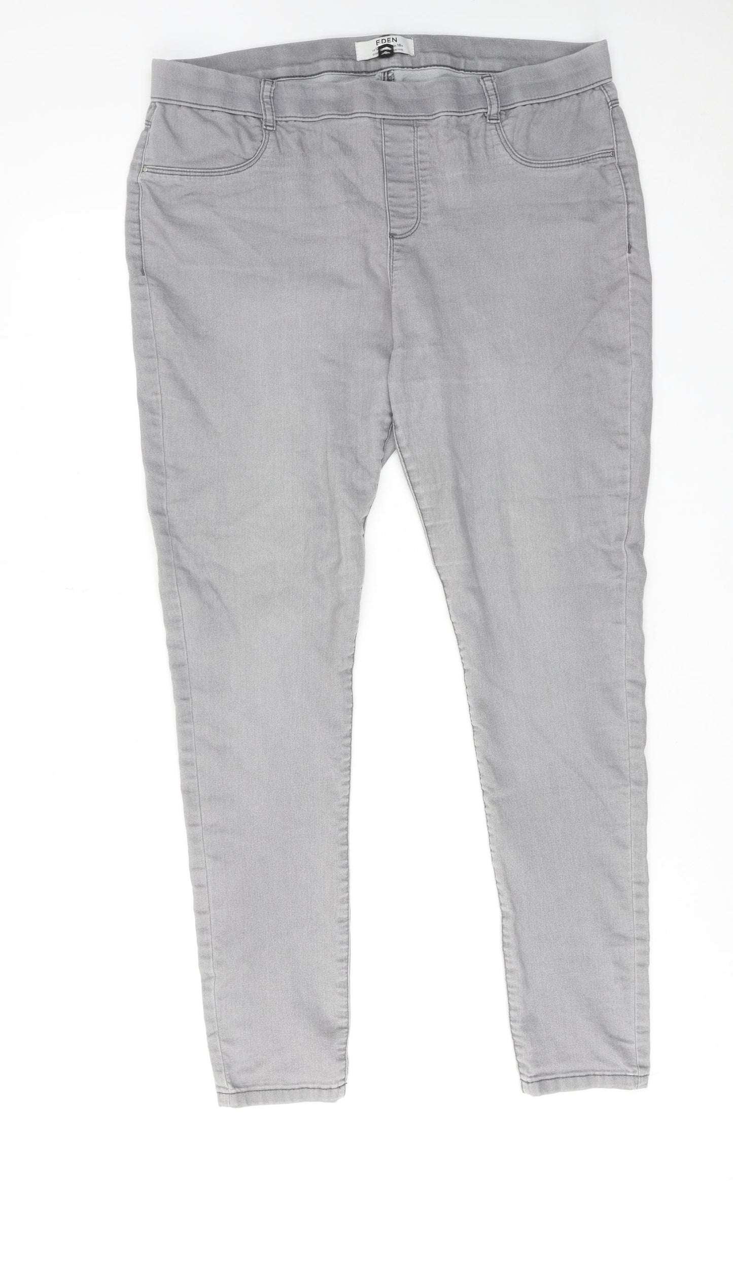 Dorothy Perkins Womens Grey Cotton Skinny Jeans Size 16 Regular
