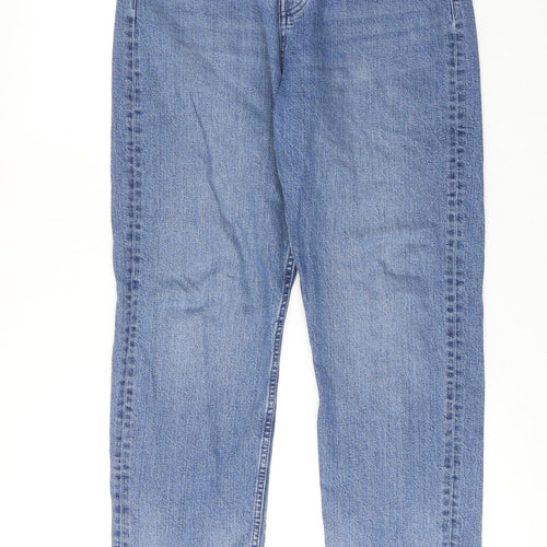 Miss Selfridge Womens Blue Cotton Straight Jeans Size 10 Regular Zip