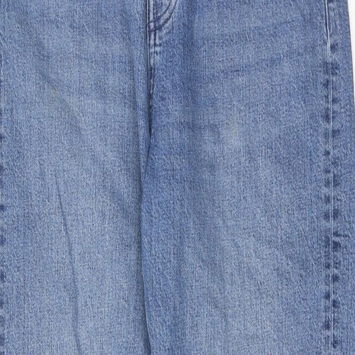 Miss Selfridge Womens Blue Cotton Straight Jeans Size 10 Regular Zip