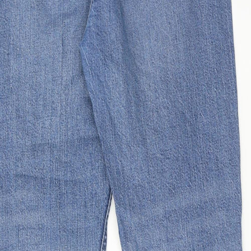 Miss Selfridge Womens Blue Cotton Straight Jeans Size 10 Regular Zip