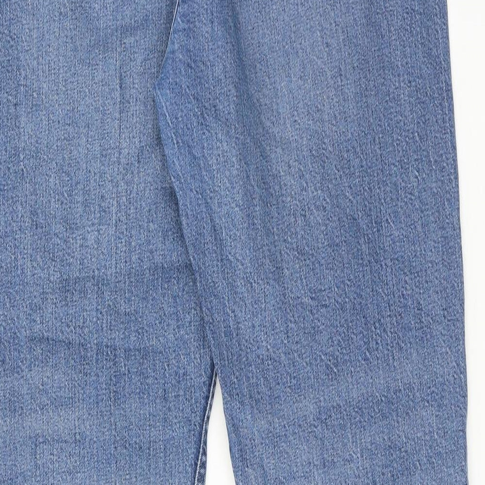 Miss Selfridge Womens Blue Cotton Straight Jeans Size 10 Regular Zip