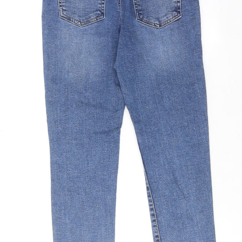 Denim & Co. Girls Blue Cotton Skinny Jeans Size 9-10 Years Regular Zip