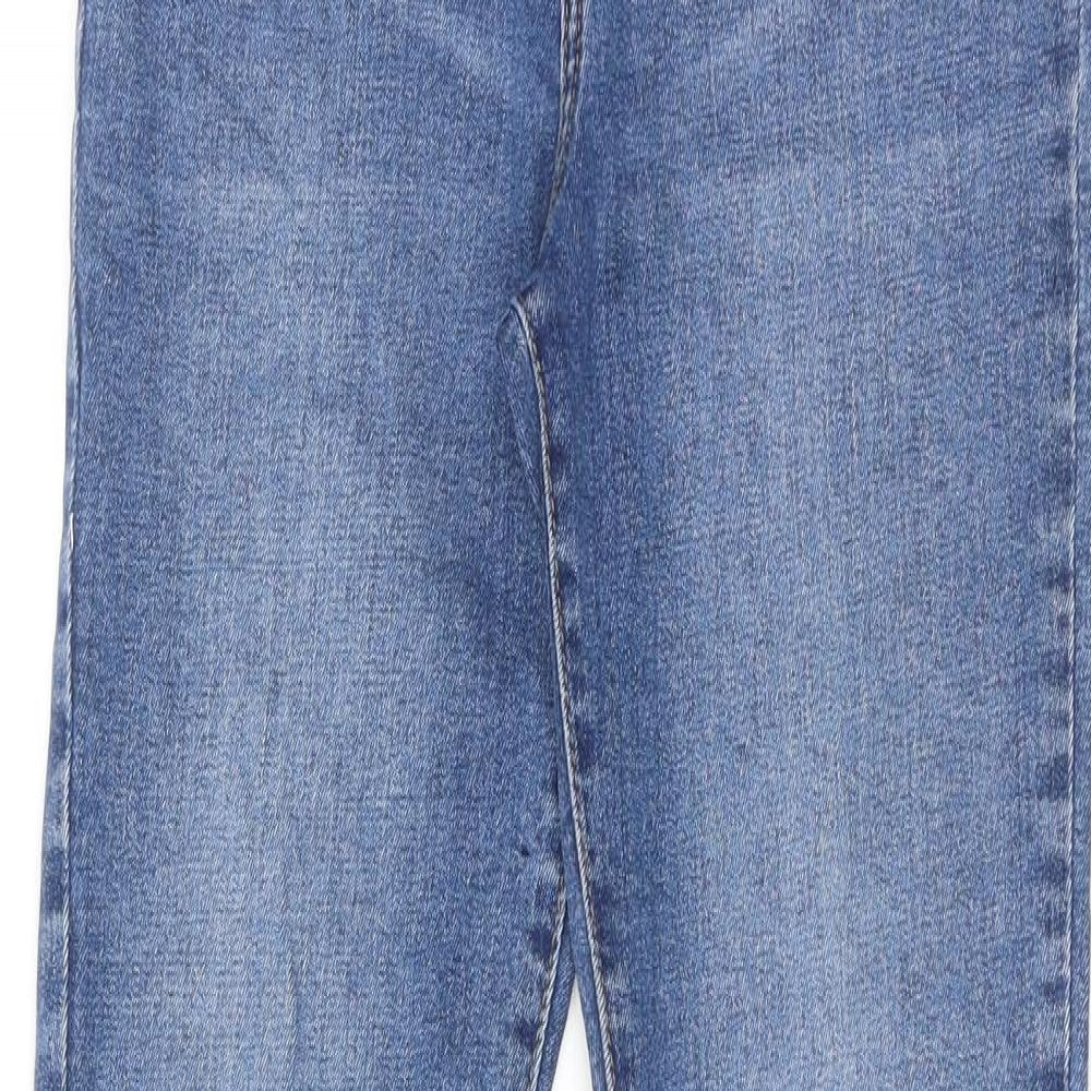 Denim & Co. Girls Blue Cotton Skinny Jeans Size 9-10 Years Regular Zip