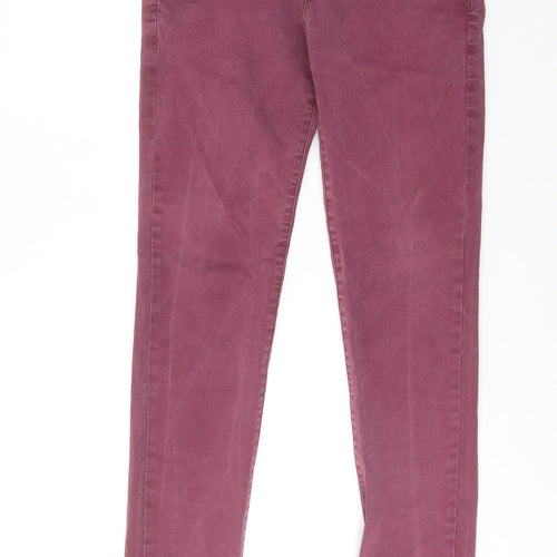 !Solid Mens Red Cotton Skinny Jeans Size 32 in L32 in Regular Zip