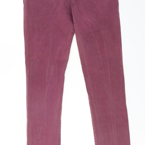 !Solid Mens Red Cotton Skinny Jeans Size 32 in L32 in Regular Zip