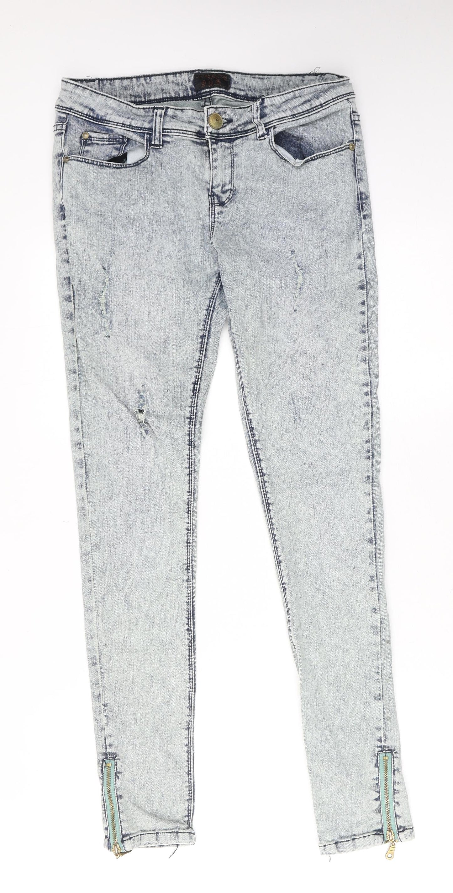 Atmosphere Womens Blue Cotton Skinny Jeans Size 12 Regular Zip