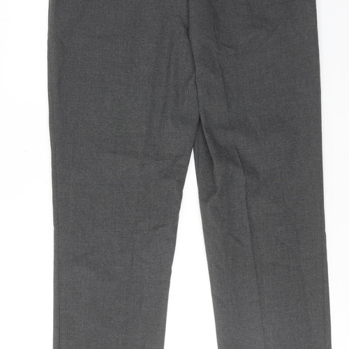 Marks and Spencer Mens Grey Polyester Dress Pants Trousers Size 36 in Regular Zip