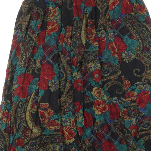 Isabelle Design Womens Multicoloured Geometric Viscose A-Line Skirt Size 14